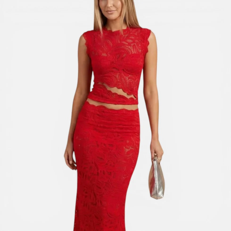 Lace Two Piece Set Dress