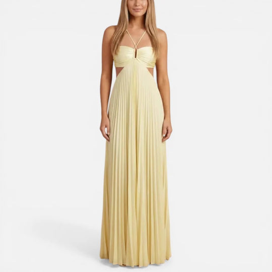 Maxi Pleated Halter Dress