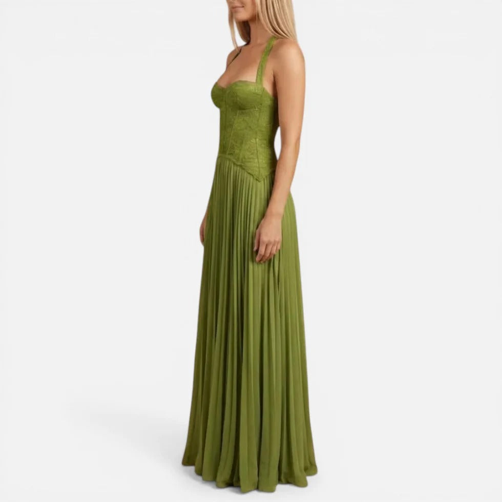 Maxi Corset Pleated Dress