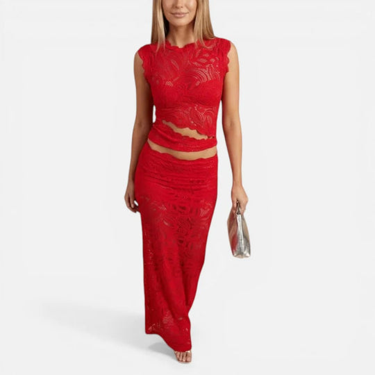Lace Two Piece Set Dress