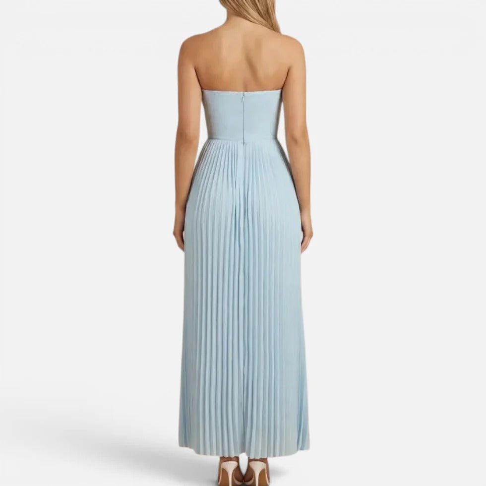 Maxi Pleated Strapless Dress