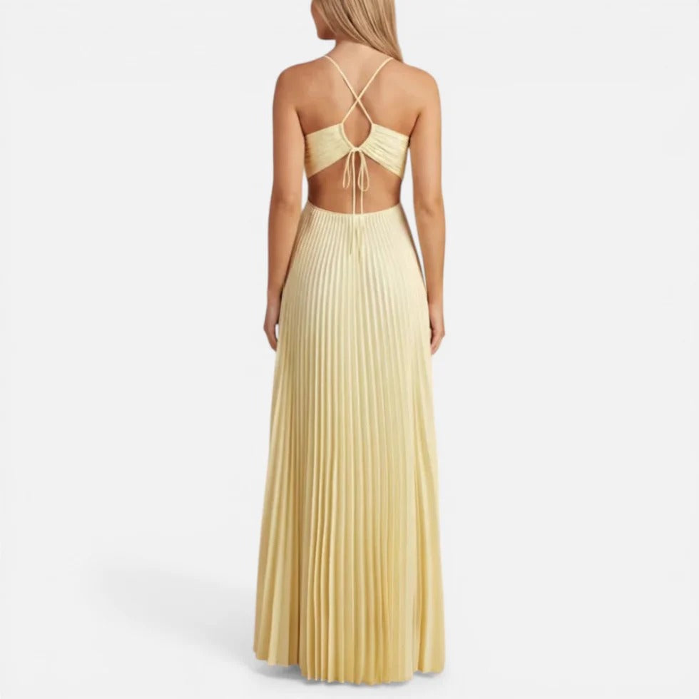 Maxi Pleated Halter Dress