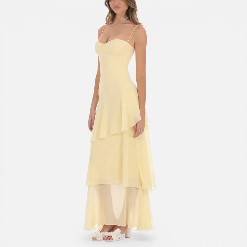 Maxi Tiered Slip Dress