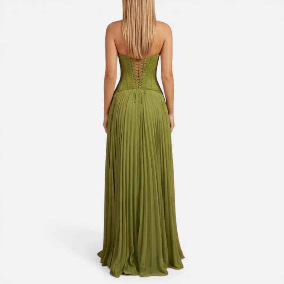 Maxi Corset Pleated Dress