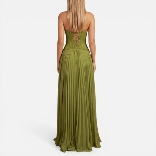 Maxi Corset Pleated Dress