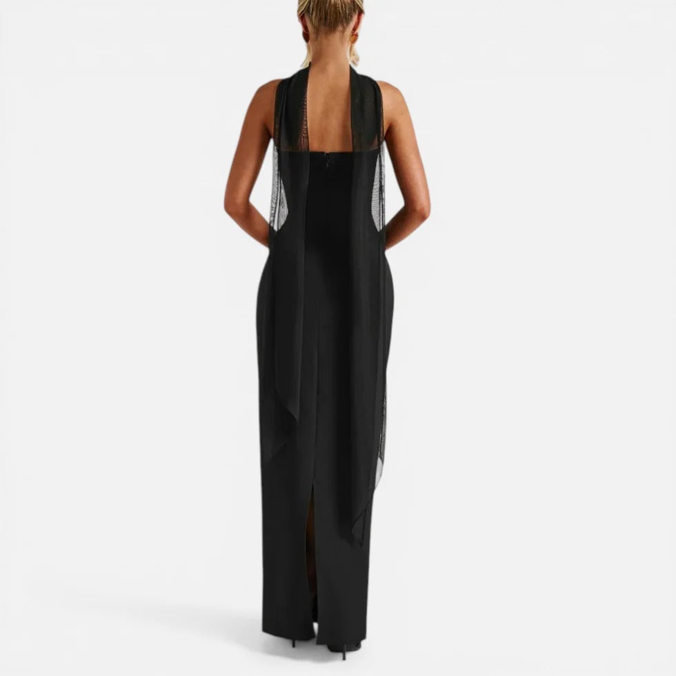 Maxi Strapless Scarf Dress