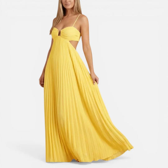 Maxi Pleated Halter Dress