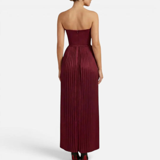 Maxi Pleated Strapless Dress