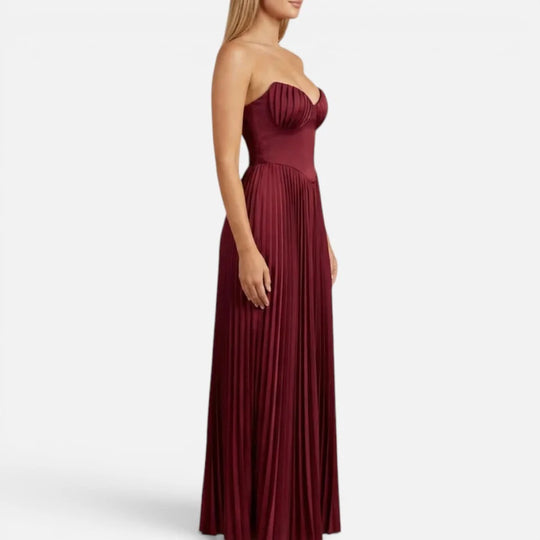 Maxi Pleated Strapless Dress