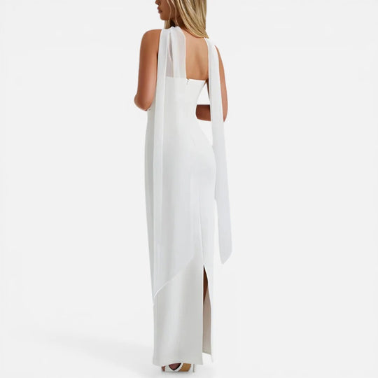 Maxi Strapless Scarf Dress