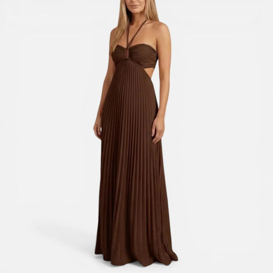 Maxi Pleated Halter Dress