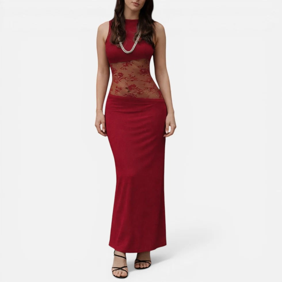 Maxi Lace Panel Dress