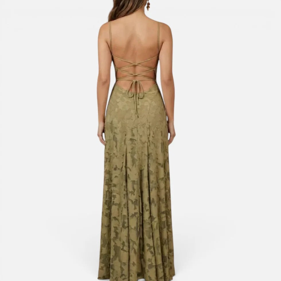 Maxi Lace Backless Dress