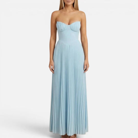 Maxi Pleated Strapless Dress