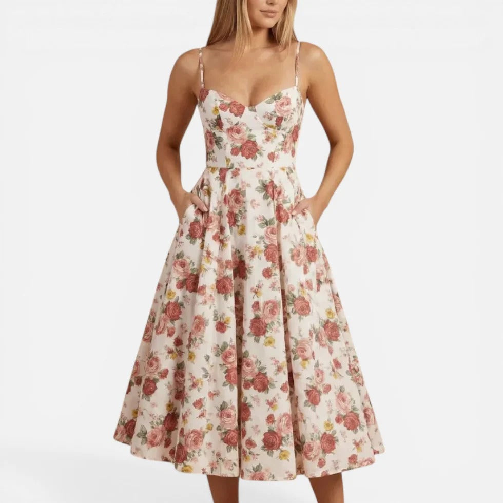 Midi Sundress Sleeveless Floral